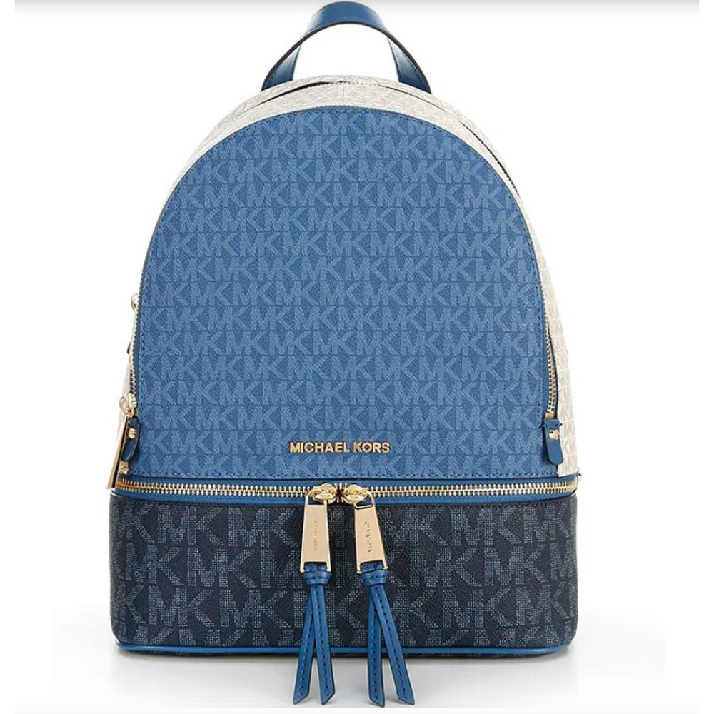 NWT Michael Kors Rhea Zip Medium Backpack - Dark Chambray